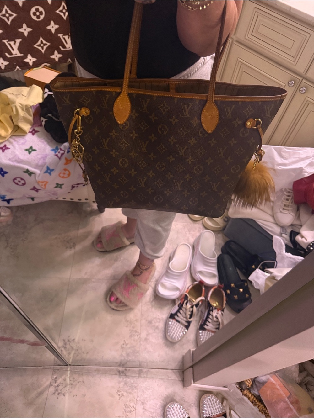 Monogram Canvas Tote in Brown and Tan - Picture 2 of 16